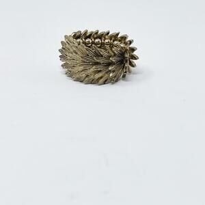 Brass Tone Elasticized Adjustable Statement Ring Fashion Costume Cocktail